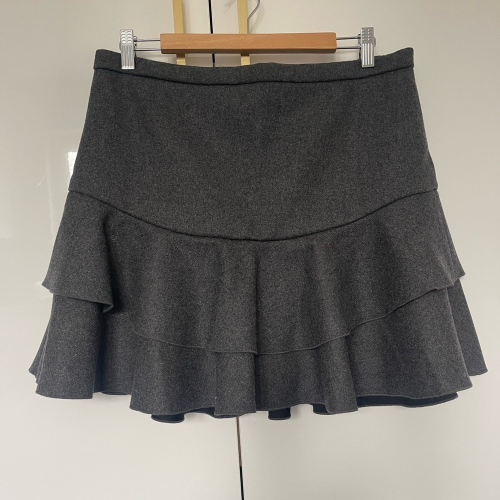 J.Crew Ruffle/Layered Wool Blend skirt sz 10